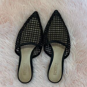 Schutz Black Woven Mule